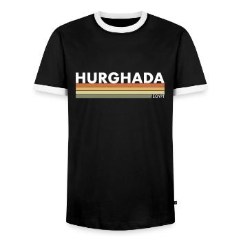 Hurghada Retro Egypt Egypt Egyptian Egyptian - Men's Ringer Shirt - black/white - Front - AI Model Female 172 light (172cm) & AI Model Male 178 light (178cm)