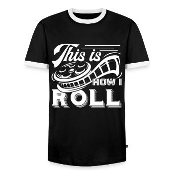 Photographer Photographer This Is How I Roll - Men's Ringer Shirt - black/white - Front - AI Model Female 172 light (172cm) & AI Model Male 178 light (178cm)