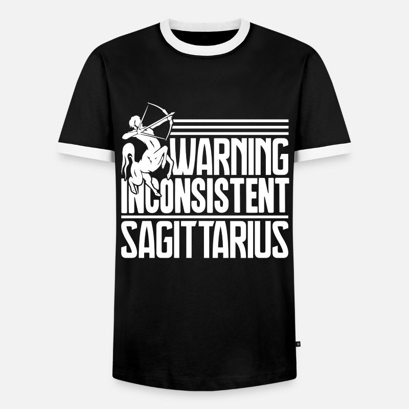 Sagittarius Warning Inconsistent Sagittarius - Men's Ringer Shirt - black/white