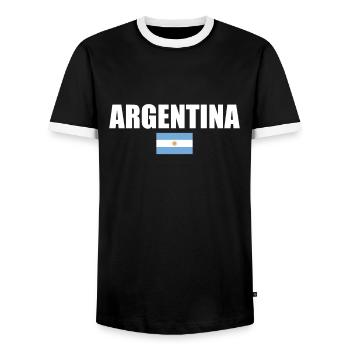 Argentine Argentine Drapeau argentin - T-shirt contrasté Homme - noir/blanc - Devant - AI Model Female 172 light (172cm) & AI Model Male 178 light (178cm)