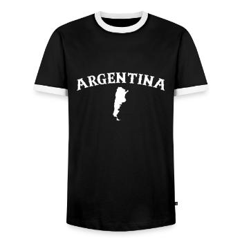 Carte de l’Argentine Argentine Argentine - T-shirt contrasté Homme - noir/blanc - Devant - AI Model Female 172 light (172cm) & AI Model Male 178 light (178cm)