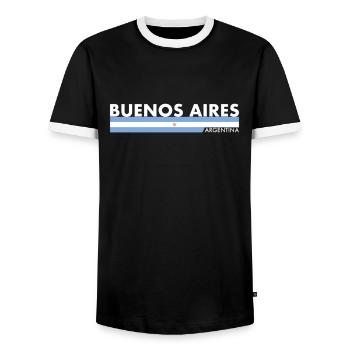 Buenos Aires Argentinien Argentinische Flagge - Männer Kontrast-T-Shirt - Schwarz/Weiß - Vorne - AI Model Female 172 light (172cm) & AI Model Male 178 light (178cm)