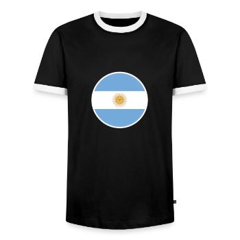 Argentine Drapeau argentin Argentine - T-shirt contrasté Homme - noir/blanc - Devant - AI Model Female 172 light (172cm) & AI Model Male 178 light (178cm)