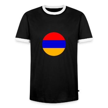 Arménie Drapeau arménien Arménien - T-shirt contrasté Homme - noir/blanc - Devant - AI Model Female 172 light (172cm) & AI Model Male 178 light (178cm)
