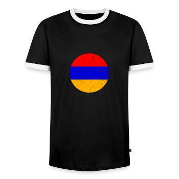 Arménie Vintage Drapeau arménien arménien - T-shirt contrasté Homme - noir/blanc - Devant - AI Model Female 172 light (172cm) & AI Model Male 178 light (178cm)