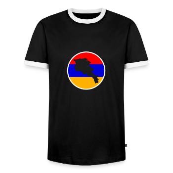 Carte de l’Arménie Drapeau arménien Arméniens - T-shirt contrasté Homme - noir/blanc - Devant - AI Model Female 172 light (172cm) & AI Model Male 178 light (178cm)