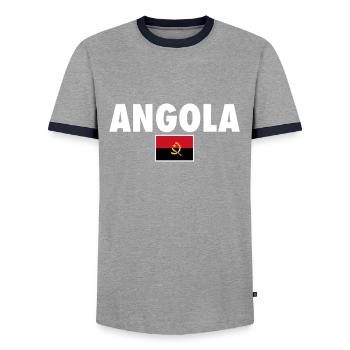 Angola Drapeau angolais Angola - T-shirt contrasté Homme - gris/marine  - Devant - AI Model Female 172 light (172cm) & AI Model Male 178 light (178cm)