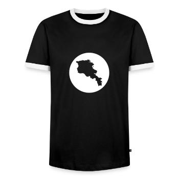 Carte de l’Arménie Arméniens - T-shirt contrasté Homme - noir/blanc - Devant - AI Model Female 172 light (172cm) & AI Model Male 178 light (178cm)