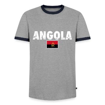 Angola Vintage drapeau angolais angolais - T-shirt contrasté Homme - gris/marine  - Devant - AI Model Female 172 light (172cm) & AI Model Male 178 light (178cm)