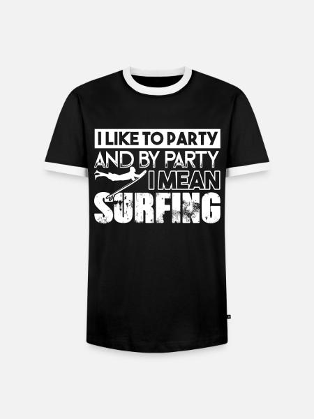 Surfing I Like To Surfing - Men's Ringer Shirt - black/white