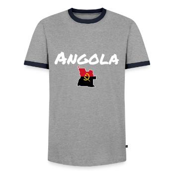 Carte de l’Angola Drapeau de l’Angola - T-shirt contrasté Homme - gris/marine  - Devant - AI Model Female 172 light (172cm) & AI Model Male 178 light (178cm)