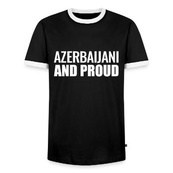 Azerbaijani And Proud Aserbaidschan - Männer Kontrast-T-Shirt - Schwarz/Weiß - Vorne - AI Model Female 172 light (172cm) & AI Model Male 178 light (178cm)