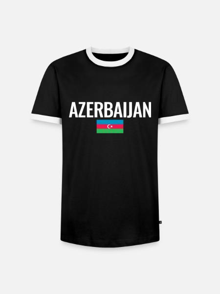 Azerbaijan Azerbaijan Azerbaijan Flag - Men's Ringer Shirt - black/white