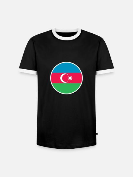 Azerbaijan Azerbaijan Flag - Men's Ringer Shirt - black/white