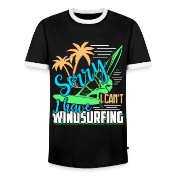 Windsurfing I Have Windsurfing - Men's Ringer Shirt - black/white - Front - AI Model Female 172 light (172cm) & AI Model Male 178 light (178cm)