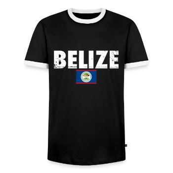 Belize Vintage Belizische Flagge Belizer - Männer Kontrast-T-Shirt - Schwarz/Weiß - Vorne - AI Model Female 172 light (172cm) & AI Model Male 178 light (178cm)