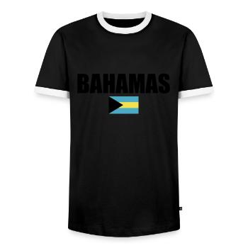Bahamas Drapeau des Bahamas Bahama - T-shirt contrasté Homme - noir/blanc - Devant - AI Model Female 172 light (172cm) & AI Model Male 178 light (178cm)