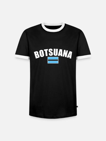 Botswana Botswana Flag of Botswana - Men's Ringer Shirt - black/white