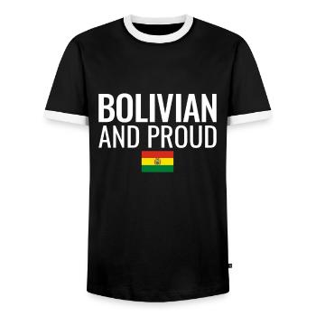 Bolivian And Proud Bolivien Flagge Bolivianer - Männer Kontrast-T-Shirt - Schwarz/Weiß - Vorne - AI Model Female 172 light (172cm) & AI Model Male 178 light (178cm)