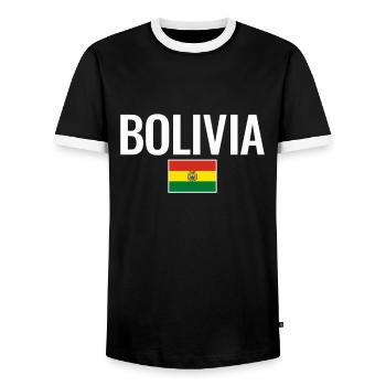 Bolivie Bolivie Drapeau bolivien Boliviens - T-shirt contrasté Homme - noir/blanc - Devant - AI Model Female 172 light (172cm) & AI Model Male 178 light (178cm)