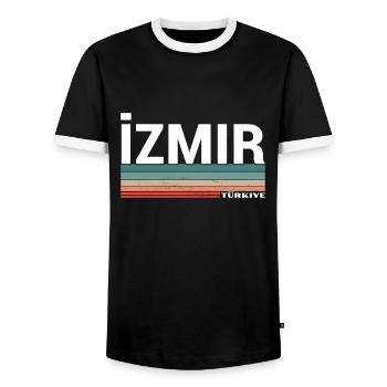 Izmir Türkiye Turkey Retro Türkei Türkische Türke - Männer Kontrast-T-Shirt - Schwarz/Weiß - Vorne - AI Model Female 172 light (172cm) & AI Model Male 178 light (178cm)