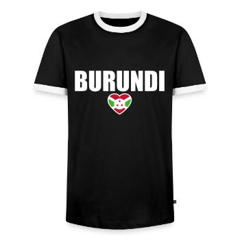 Burundi Burundian flag Burundian - Men's Ringer Shirt - black/white - Front - AI Model Female 172 light (172cm) & AI Model Male 178 light (178cm)