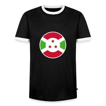 Burundi Burundian flag Burundian - Men's Ringer Shirt - black/white - Front - AI Model Female 172 light (172cm) & AI Model Male 178 light (178cm)