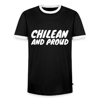 Chilean And Proud Chile Chilenische Chilene - Men's Ringer Shirt - black/white - Front - AI Model Female 172 light (172cm) & AI Model Male 178 light (178cm)