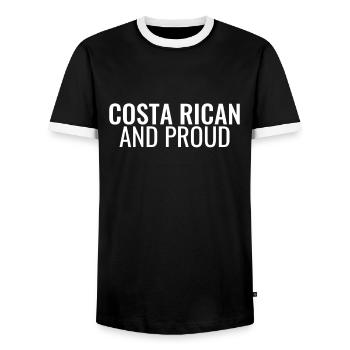 Costa-Ricanische costaricain et fier - T-shirt contrasté Homme - noir/blanc - Devant - AI Model Female 172 light (172cm) & AI Model Male 178 light (178cm)