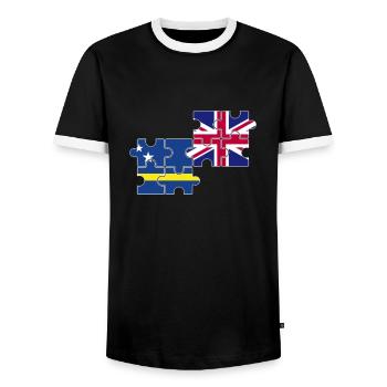 Curaçao Drapeau du Royaume-Uni - T-shirt contrasté Homme - noir/blanc - Devant - AI Model Female 172 light (172cm) & AI Model Male 178 light (178cm)