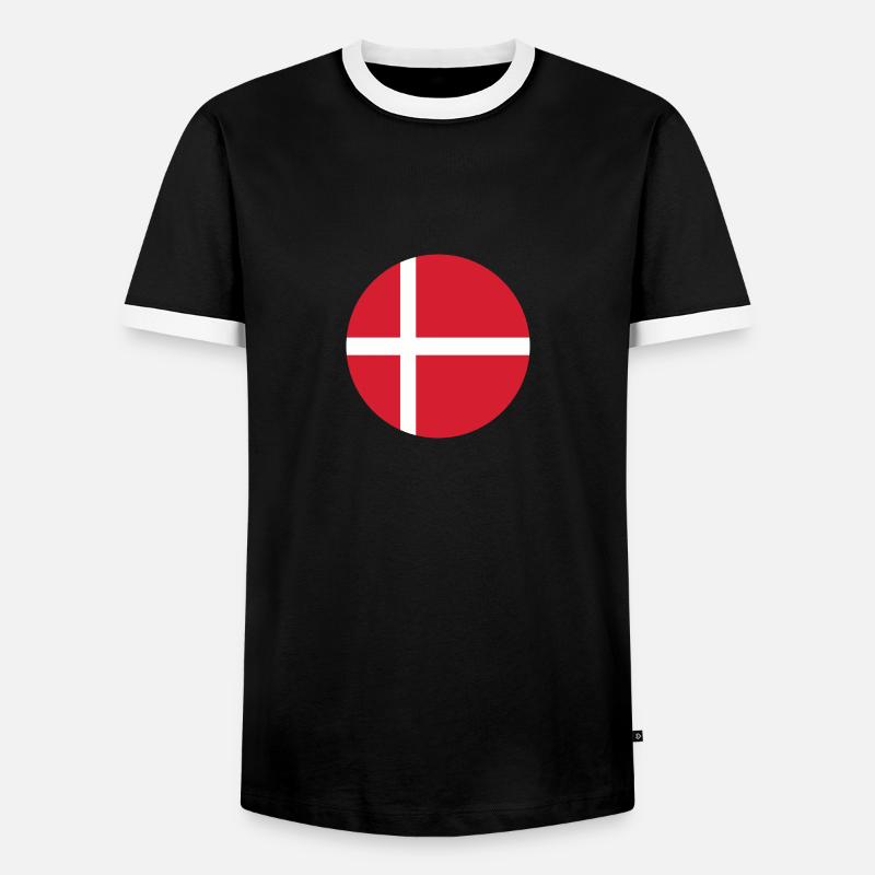 Denmark Danish flag Proud Dane - Men's Ringer Shirt - black/white