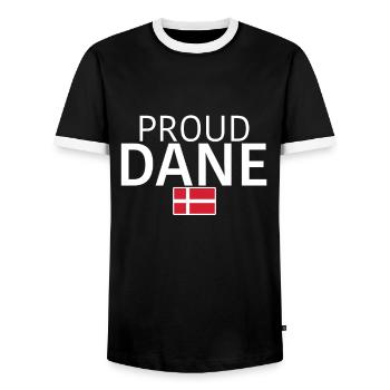 Fier Danois Danemark Drapeau danois Danois - T-shirt contrasté Homme - noir/blanc - Devant - AI Model Female 172 light (172cm) & AI Model Male 178 light (178cm)