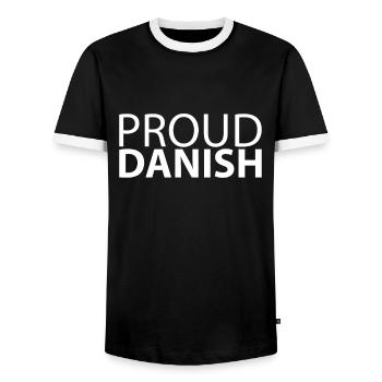 Proud Danish Denmark Danish Danish - Men's Ringer Shirt - black/white - Front - AI Model Female 172 light (172cm) & AI Model Male 178 light (178cm)