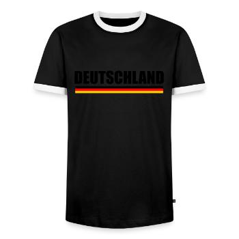 Deutschland Deutsche Flagge Deutscher - Männer Kontrast-T-Shirt - Schwarz/Weiß - Vorne - AI Model Female 172 light (172cm) & AI Model Male 178 light (178cm)