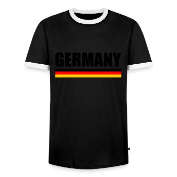 Germany Germany German Flag German - Men's Ringer Shirt - black/white - Front - AI Model Female 172 light (172cm) & AI Model Male 178 light (178cm)