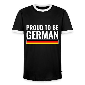 Proud To be German Germany German Flag - Men's Ringer Shirt - black/white - Front - AI Model Female 172 light (172cm) & AI Model Male 178 light (178cm)