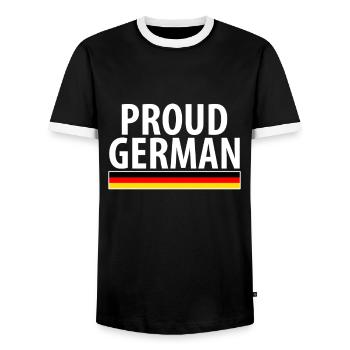 Proud German Germany German Flag - Men's Ringer Shirt - black/white - Front - AI Model Female 172 light (172cm) & AI Model Male 178 light (178cm)