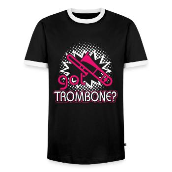 Got Trombone - Men's Ringer Shirt - black/white - Front - AI Model Female 172 light (172cm) & AI Model Male 178 light (178cm)