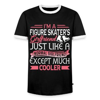 I'm A Cooler Figure Skating Girl - Men's Ringer Shirt - black/white - Front - AI Model Female 172 light (172cm) & AI Model Male 178 light (178cm)