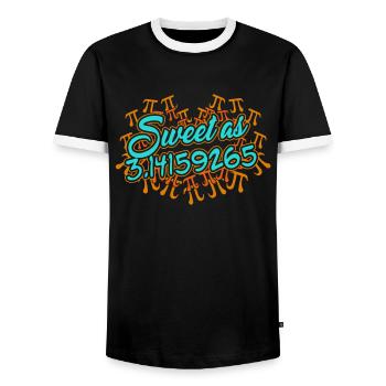 Math Teacher Sweet As Pi Day - Men's Ringer Shirt - black/white - Front - AI Model Female 172 light (172cm) & AI Model Male 178 light (178cm)