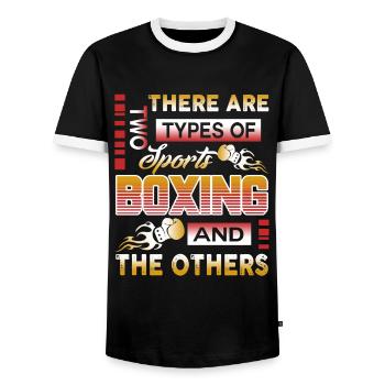 There Are Two Types Of Sport Boxing And The Others - Men's Ringer Shirt - black/white - Front - AI Model Female 172 light (172cm) & AI Model Male 178 light (178cm)