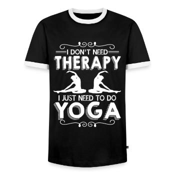 I Just Need To Go Yoga - Men's Ringer Shirt - black/white - Front - AI Model Female 172 light (172cm) & AI Model Male 178 light (178cm)