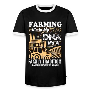 Farming It's In My DNA Cool Farmer - Men's Ringer Shirt - black/white - Front - AI Model Female 172 light (172cm) & AI Model Male 178 light (178cm)