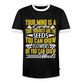 Gardening Gardening Fans - Men's Ringer Shirt - black/white - Front - AI Model Female 172 light (172cm) & AI Model Male 178 light (178cm)