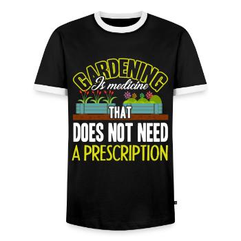 Gardening Gardening Is Medicine - Men's Ringer Shirt - black/white - Front - AI Model Female 172 light (172cm) & AI Model Male 178 light (178cm)
