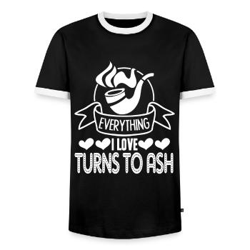 Cigar Smoking Funny Cigar Smoking - Men's Ringer Shirt - black/white - Front - AI Model Female 172 light (172cm) & AI Model Male 178 light (178cm)