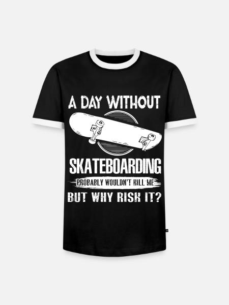 A Day Without Skateboarding - Men's Ringer Shirt - black/white