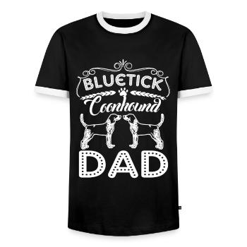 Bluetick Coonhound Dad - Men's Ringer Shirt - black/white - Front - AI Model Female 172 light (172cm) & AI Model Male 178 light (178cm)