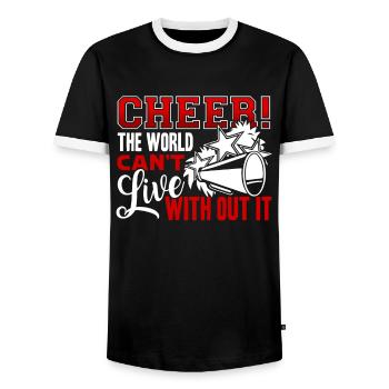 Cheerleading Live Without Cheerleading - Men's Ringer Shirt - black/white - Front - AI Model Female 172 light (172cm) & AI Model Male 178 light (178cm)