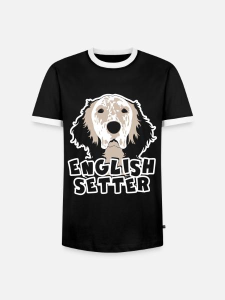 Cute English Setter Face - Men's Ringer Shirt - black/white